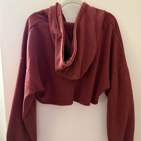 Fashion Nova Burgundy Cropped Hoodie - Picture 5 of 5